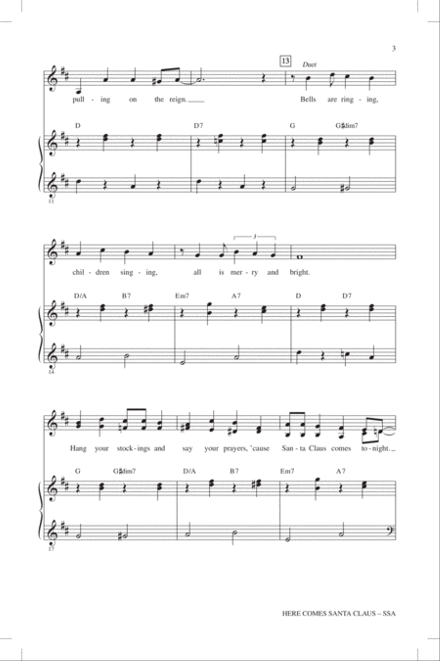 Here Comes Santa Claus (Right Down Santa Claus Lane) SSA scores gallery preview page 2