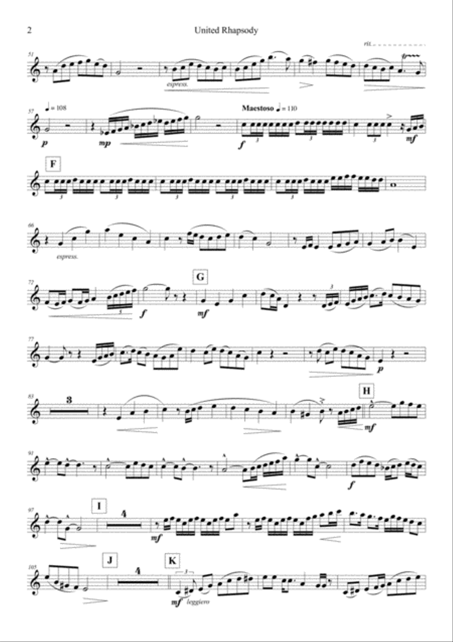United Rhapsody - Solo Trumpet Part Trumpet Solo scores gallery preview page 2