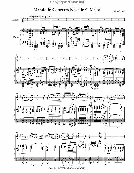 Mandolin Concerto No. 4 in G Major