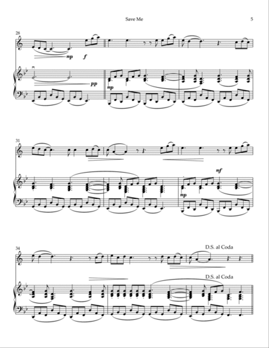 Save Me B-Flat Clarinet scores gallery preview page 5
