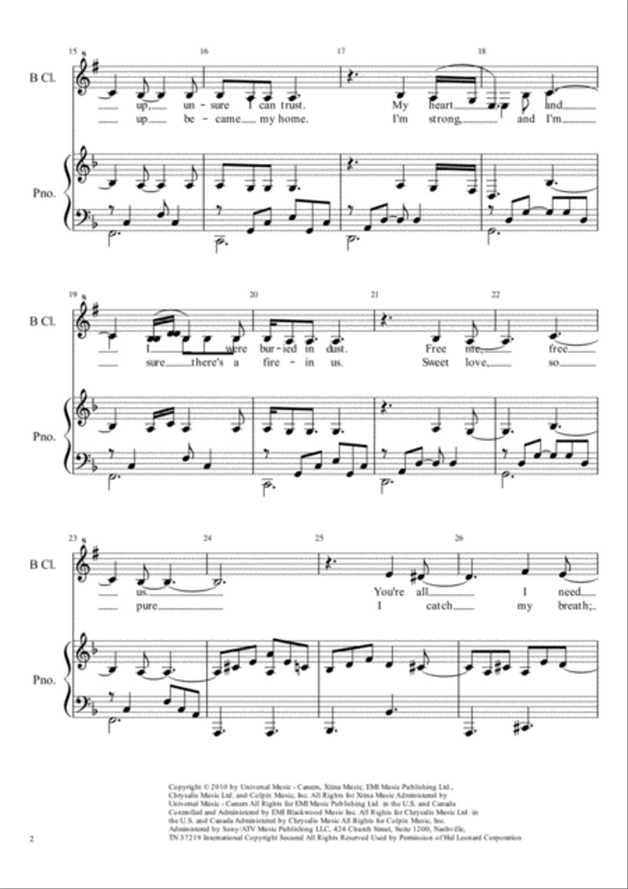 Bound To You Clarinet Solo scores gallery preview page 2