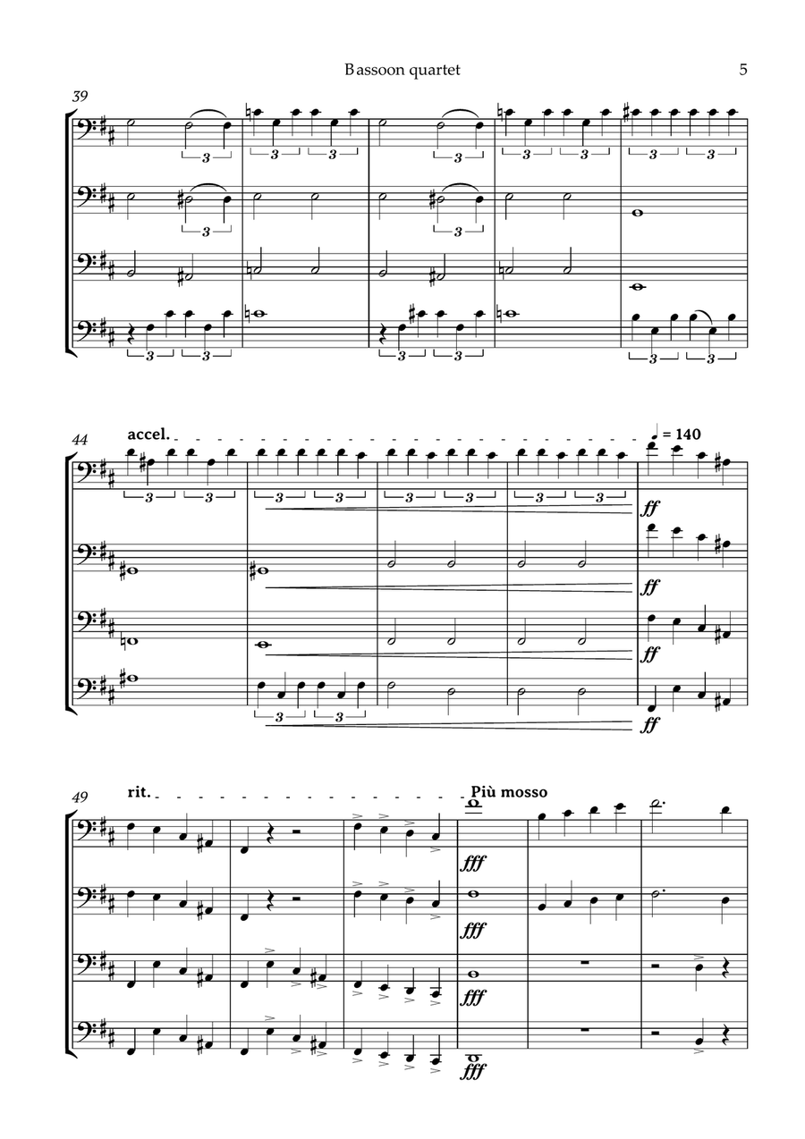 Swan Lake Tchaikovsky Bassoon Quartet Bassoon Quartet scores gallery preview page 6