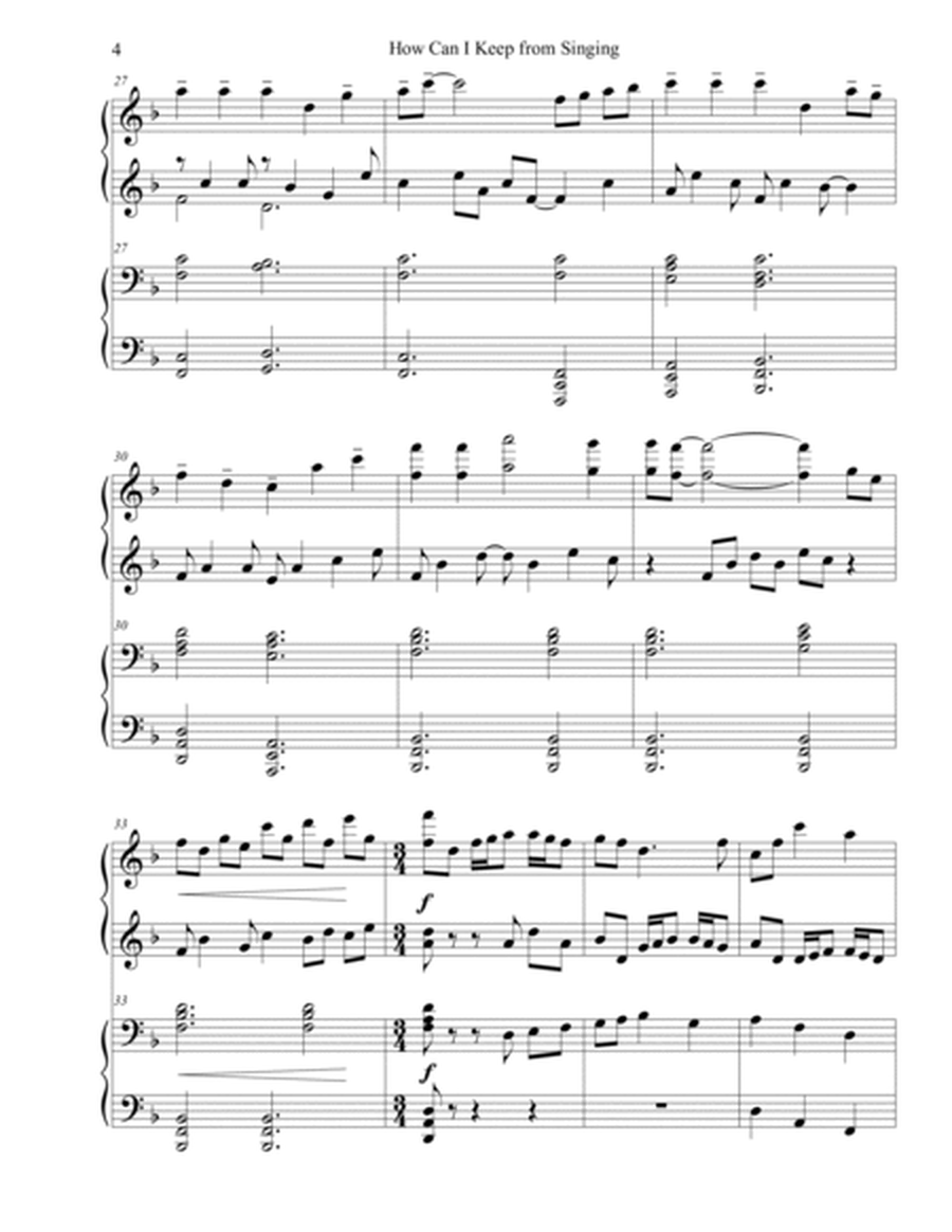 How Can I Keep from Singing (piano duet), arr. Brenda Portman image number null