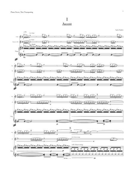 Ascent (Metropolis, movement I) trio for violin, Bb clarinet, and piano image number null