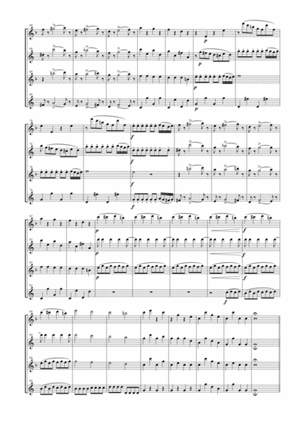 Overture from the Opera "The Magic Flute" for Saxophone Quartet (SATB) image number null