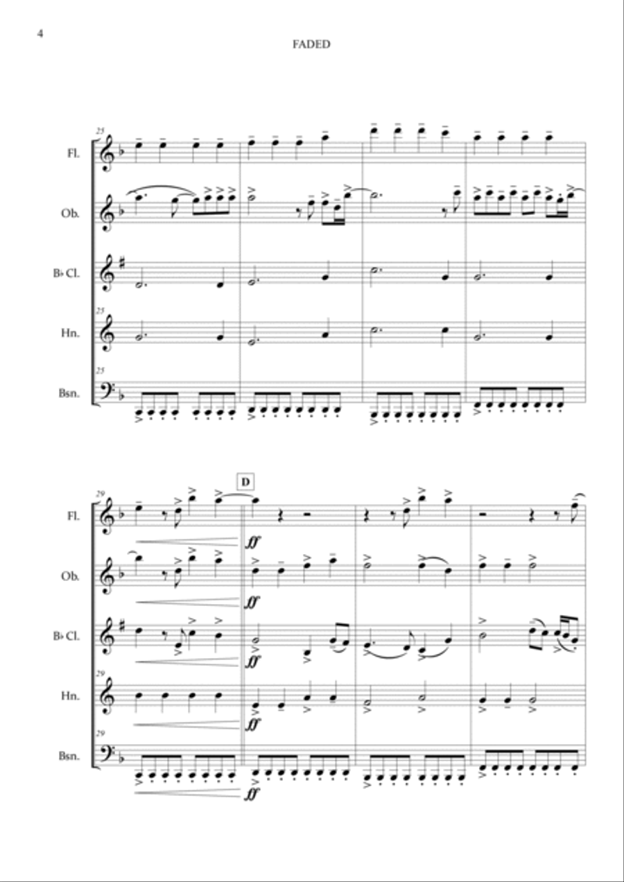 Faded Woodwind Quintet scores gallery preview page 6