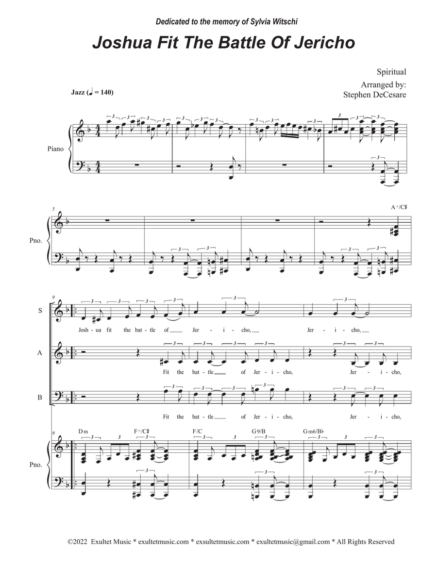 Joshua Fit The Battle of Jericho (Vocal Trio - (SAB)