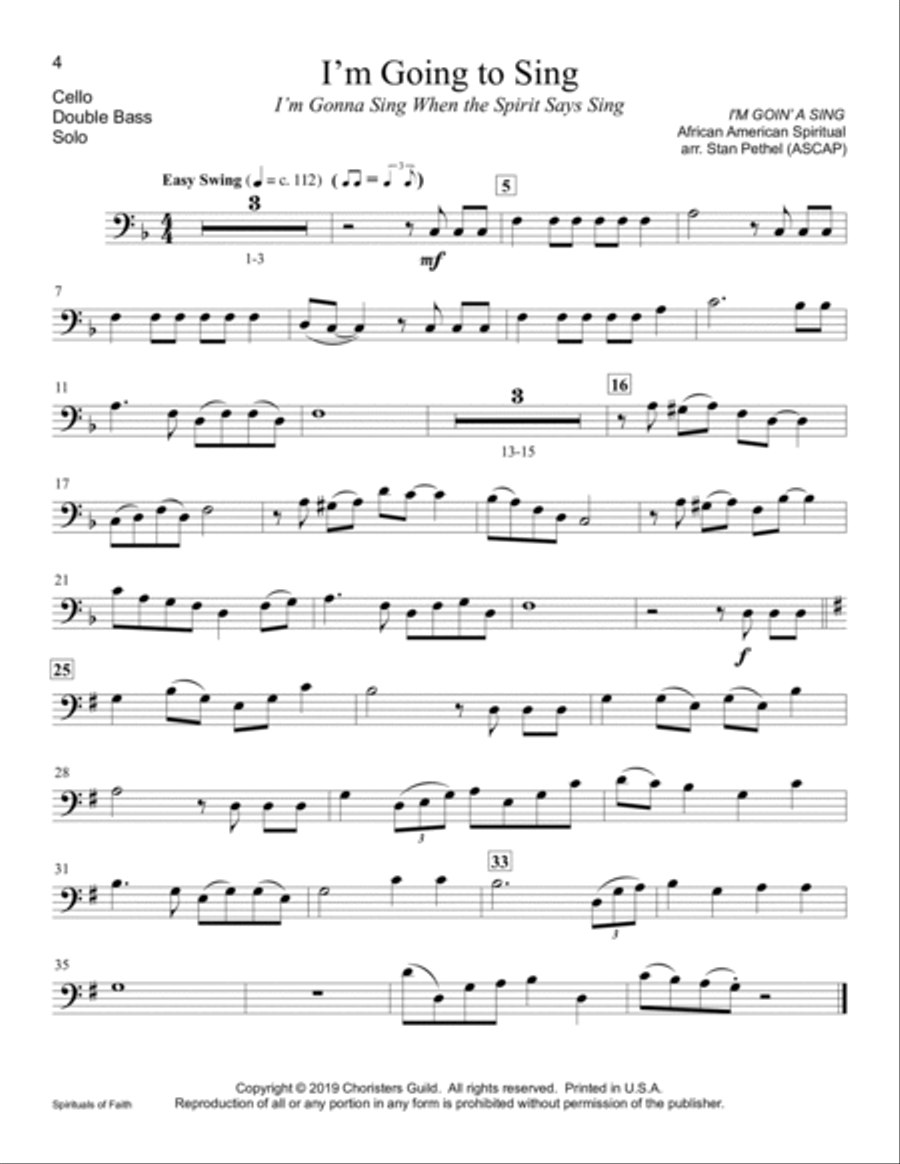 Spirituals of Faith - Cello/Double Bass Double Bass scores gallery preview page 4