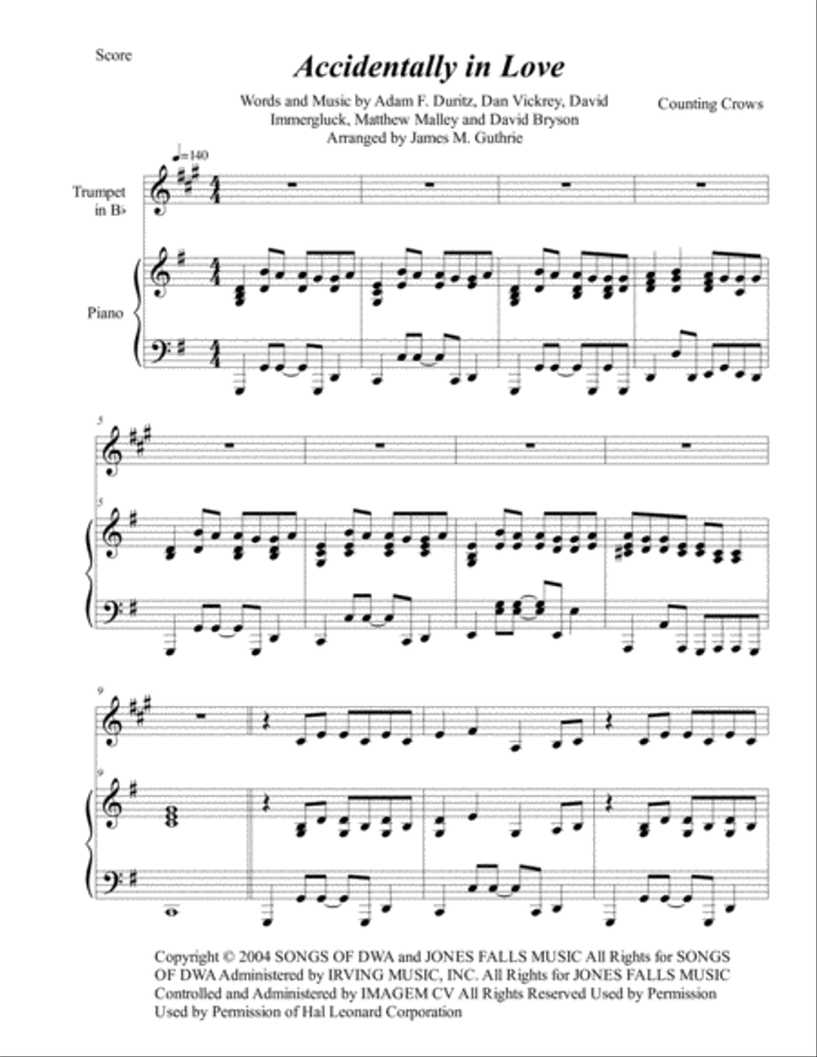 Accidentally In Love Accidentally In Love Trumpet Solo scores gallery preview page 1