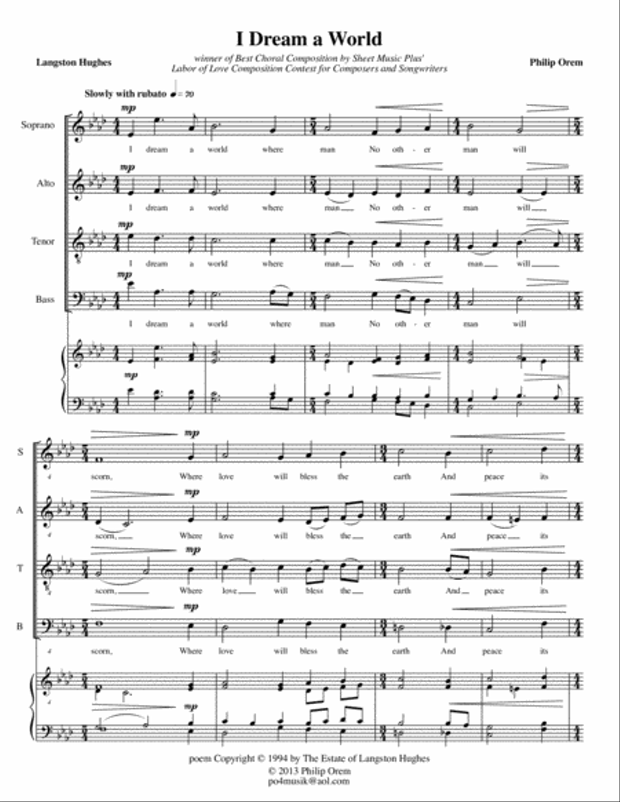 I Dream a World 4-Part scores gallery preview page 2