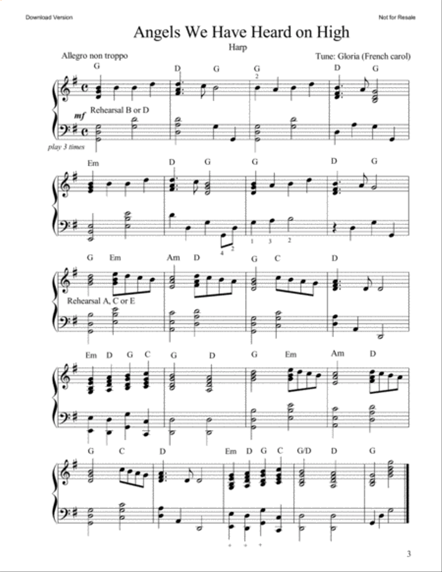 Christmas With Friends for Harp with Flute and Cello Small Ensemble scores gallery preview page 4