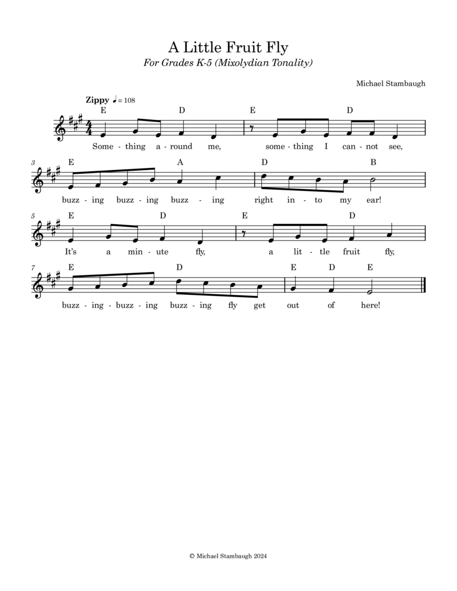 A Little Fruit Fly Piano scores gallery preview page 1