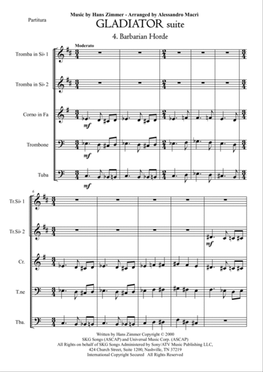 Barbarian Horde Brass Ensemble scores gallery preview page 2