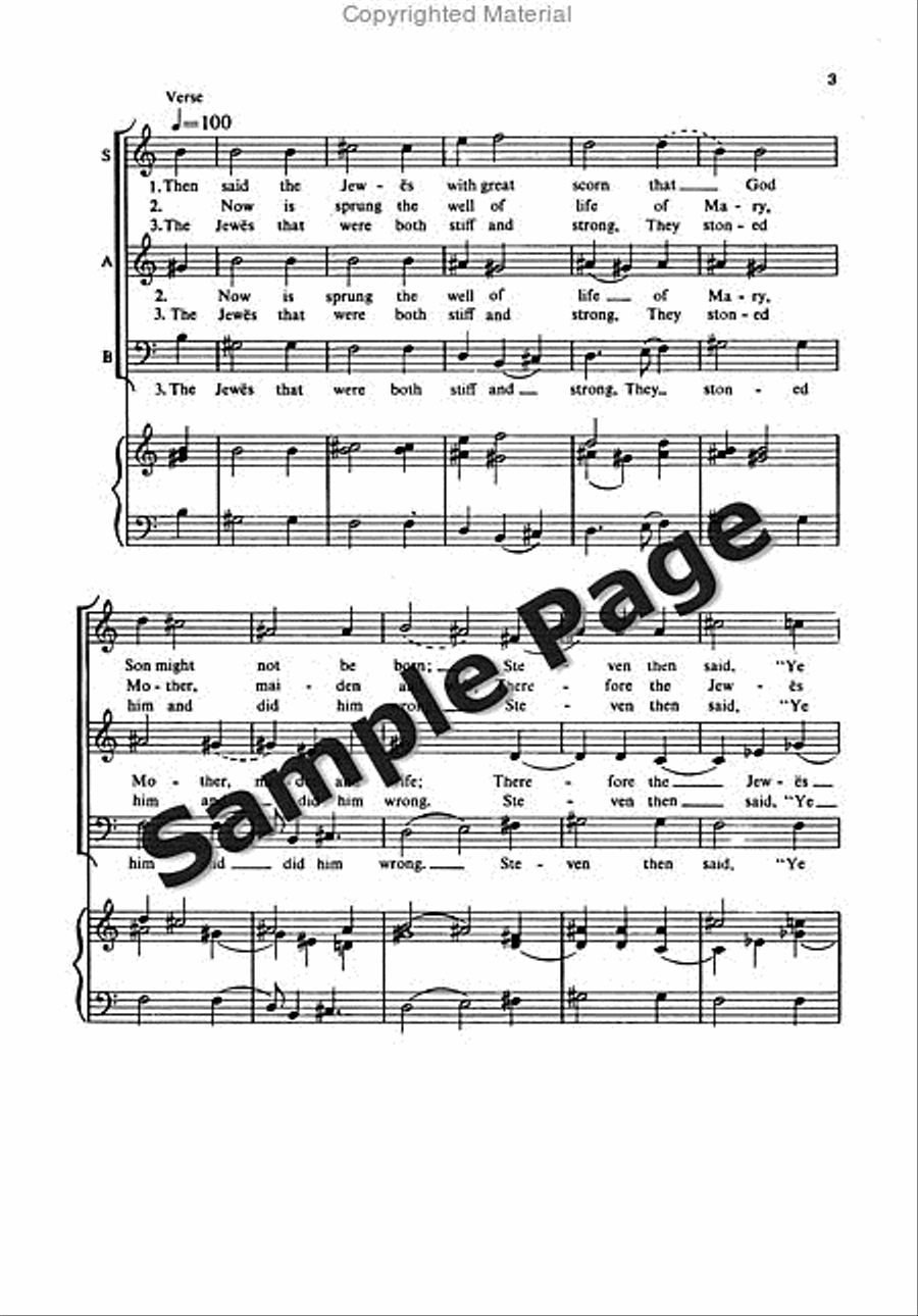 Carol on St. Stephen 4-Part scores gallery preview page 4
