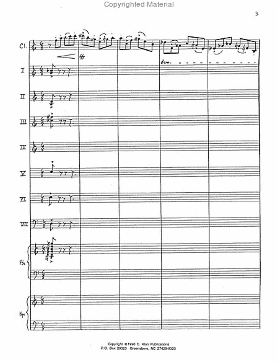 Five Pieces for Clarinet & Percussion Orchestra Percussion Ensemble scores gallery preview page 4