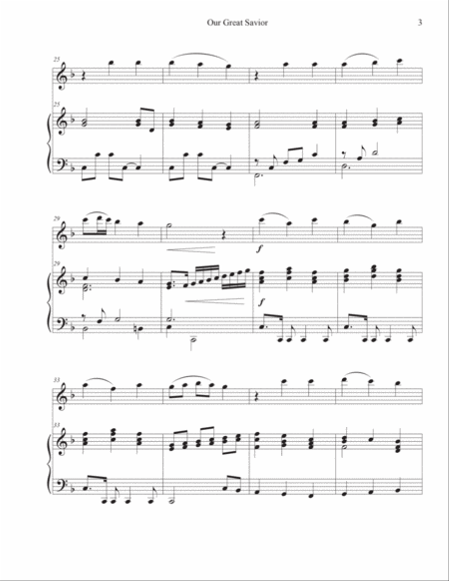 Our Great Savior (Violin-Piano) Violin Solo scores gallery preview page 3
