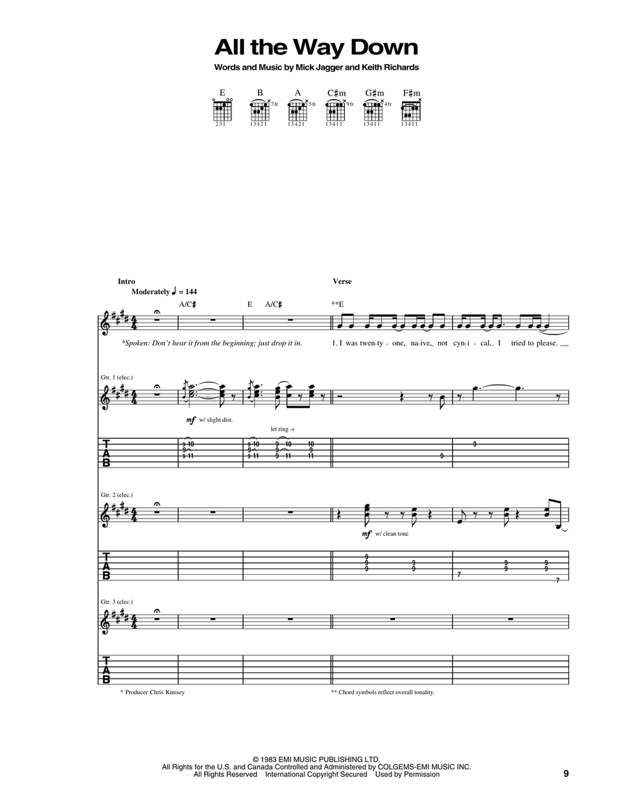 All The Way Down Acoustic Guitar scores gallery preview page 1