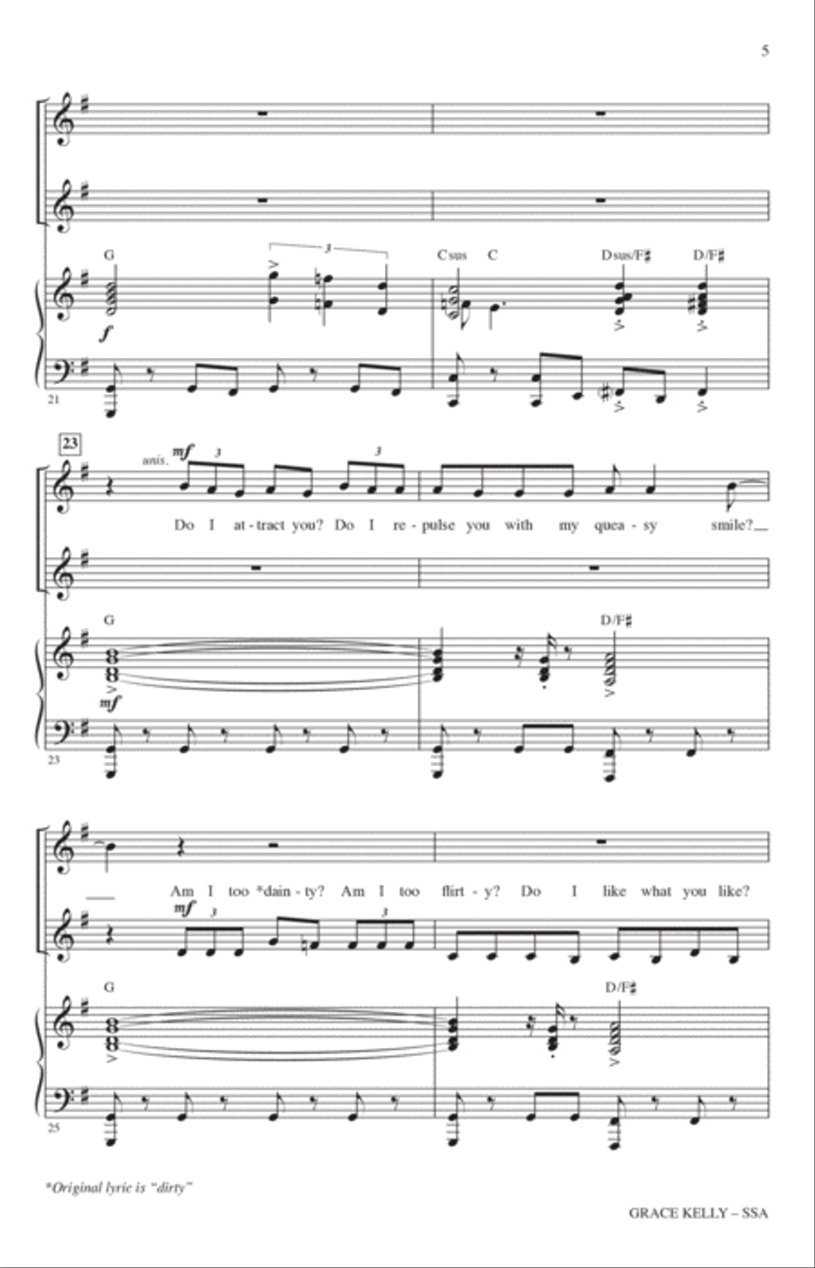 Grace Kelly (arr. Mark Brymer) SSA scores gallery preview page 4