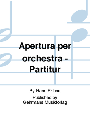 Apertura per orchestra - Partitur
