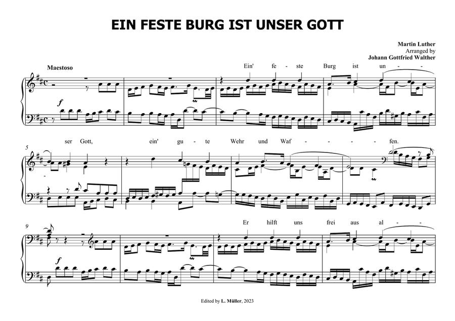 Ein feste Burg ist unser Gott - Johann Gottfried Walther Organ Solo scores gallery preview page 1