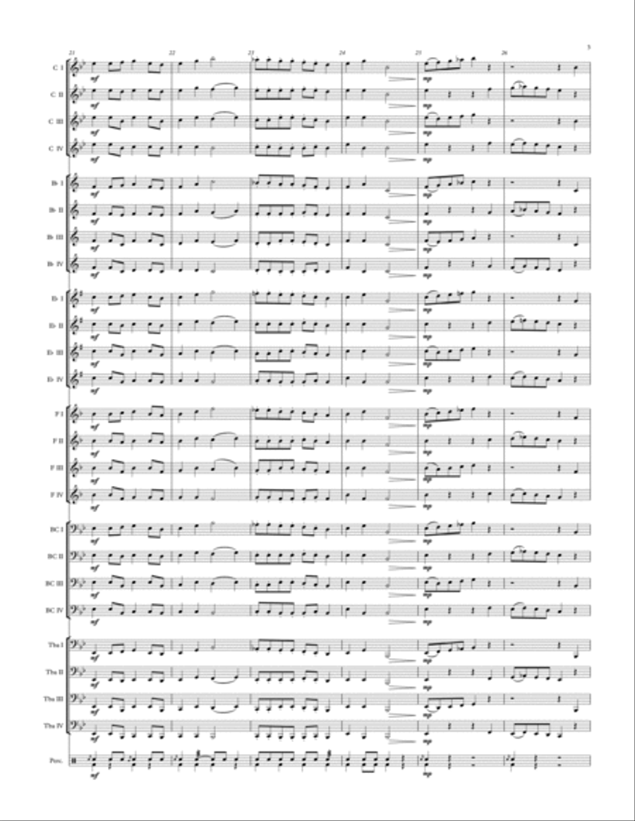 Four Quartets for any Four Band Instruments ALL TRANSPOSITIONS Large Ensemble scores gallery preview page 6
