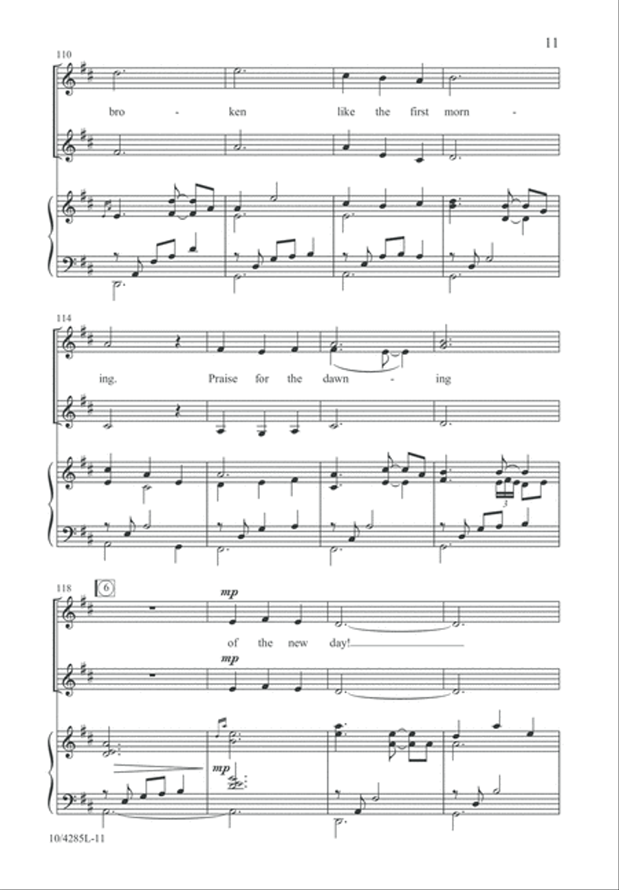 Morning Has Broken Morning Has Broken SSA scores gallery preview page 12