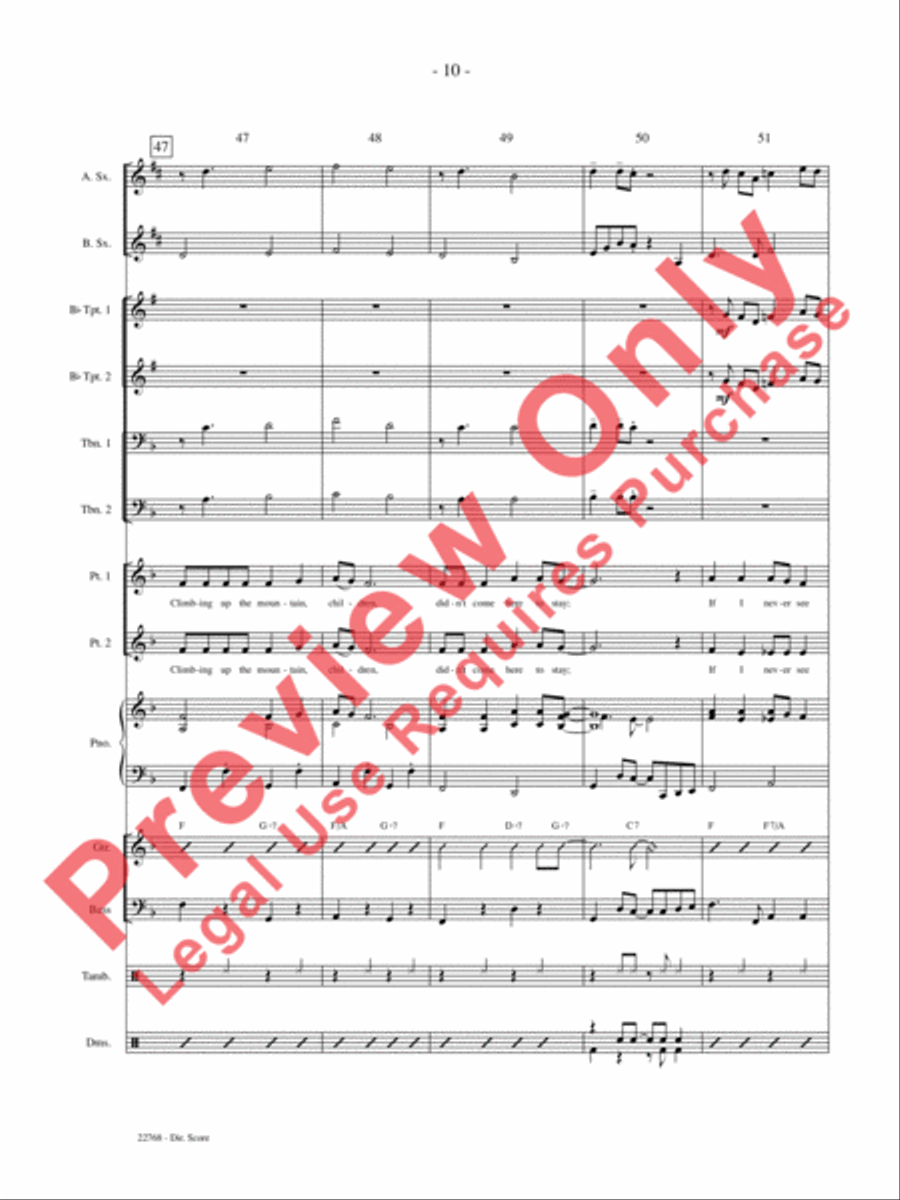 Climbing Up the Mountain Choir scores gallery preview page 11