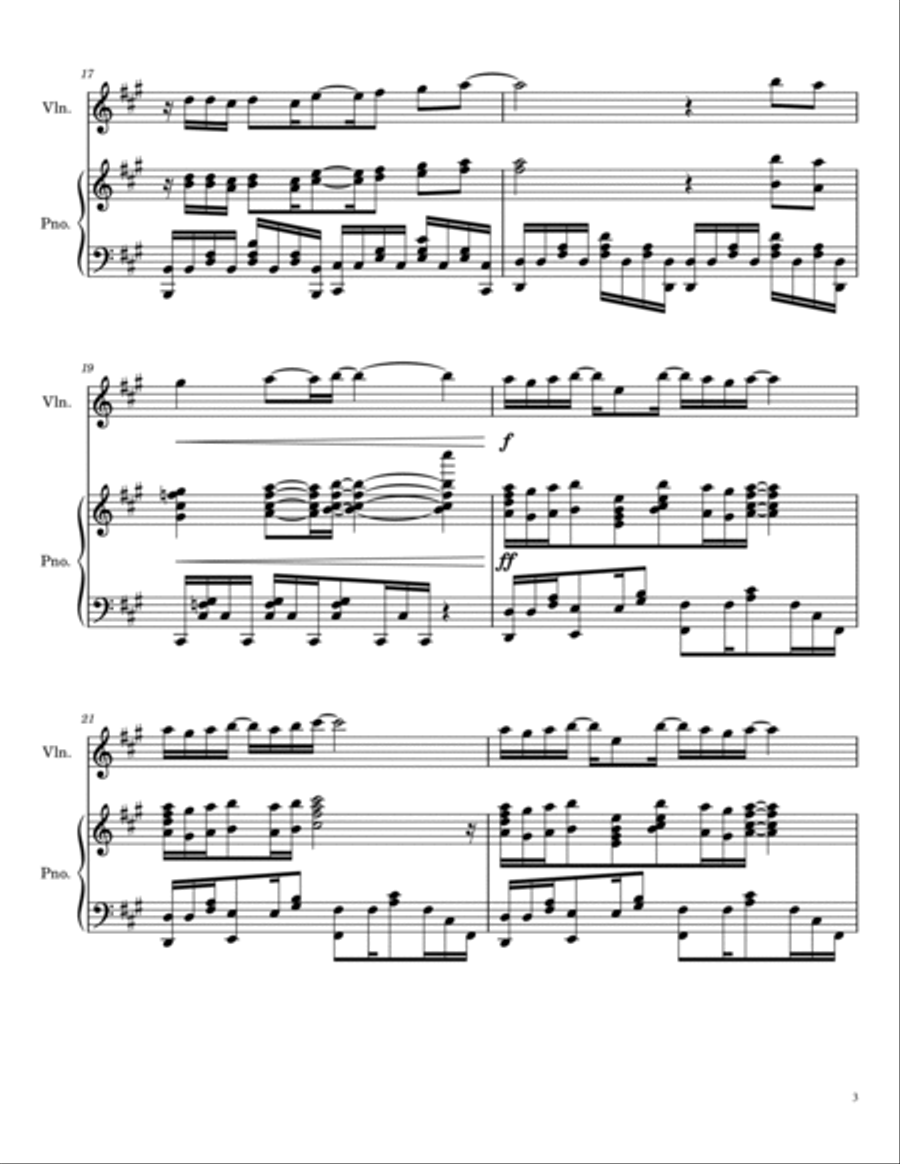 Hikaru Nara Violin Solo scores gallery preview page 3