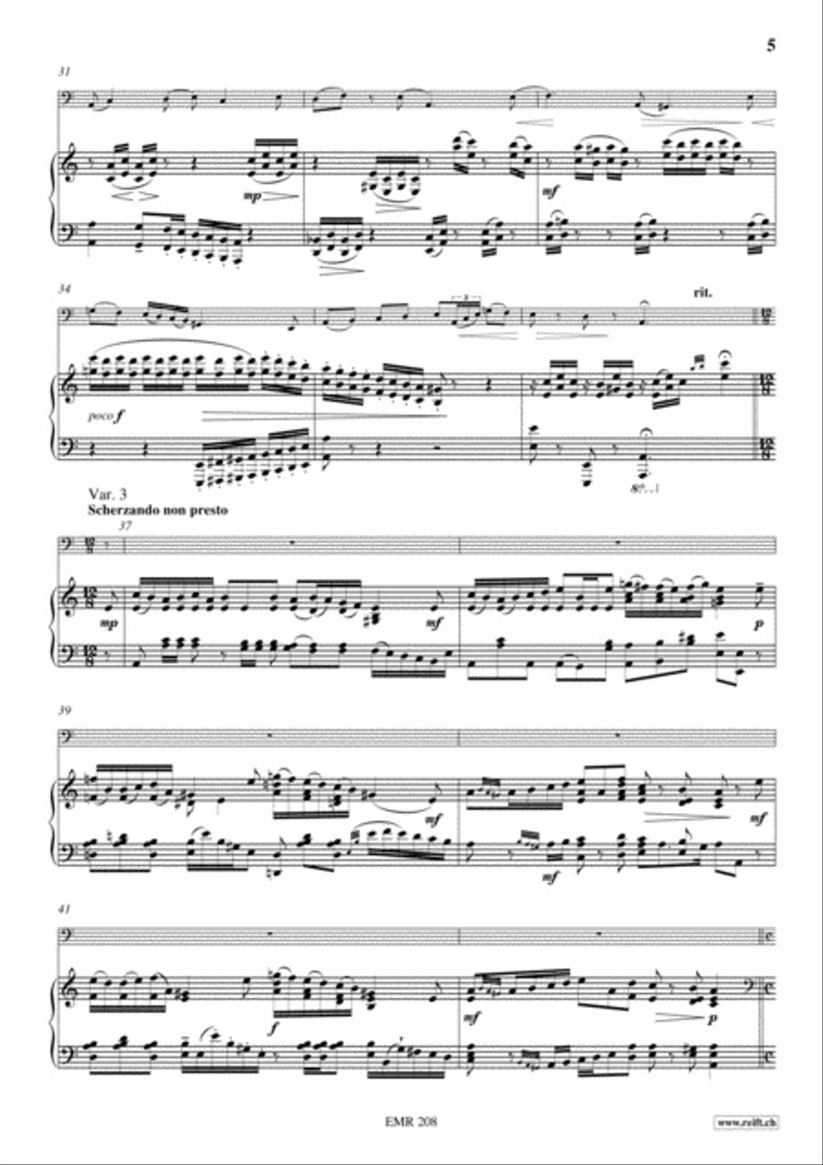 Thema und Variations Thema und Variations Piano Accompaniment scores gallery preview page 6