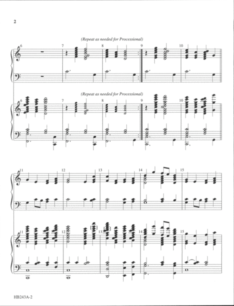 Processional on LANCASHIRE - handbell part 2-Octaves scores gallery preview page 3