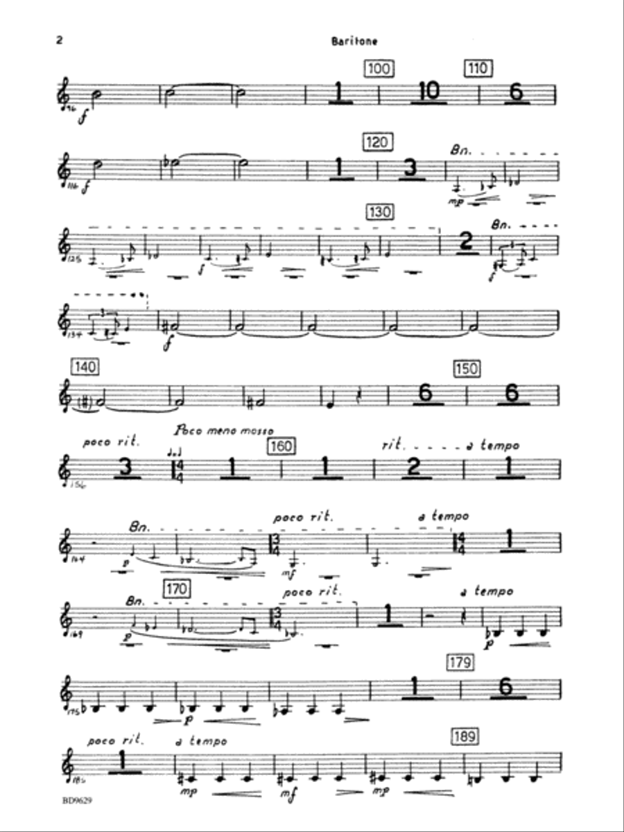 Fantasia for Band: Baritone T.C. Concert Band scores gallery preview page 2