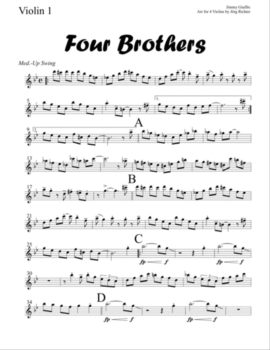 Four Brothers Four Brothers String Quartet scores gallery preview page 6