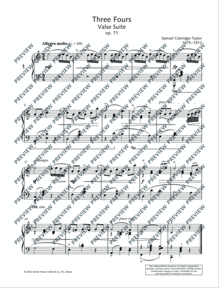 Three Fours Piano Solo scores gallery preview page 5