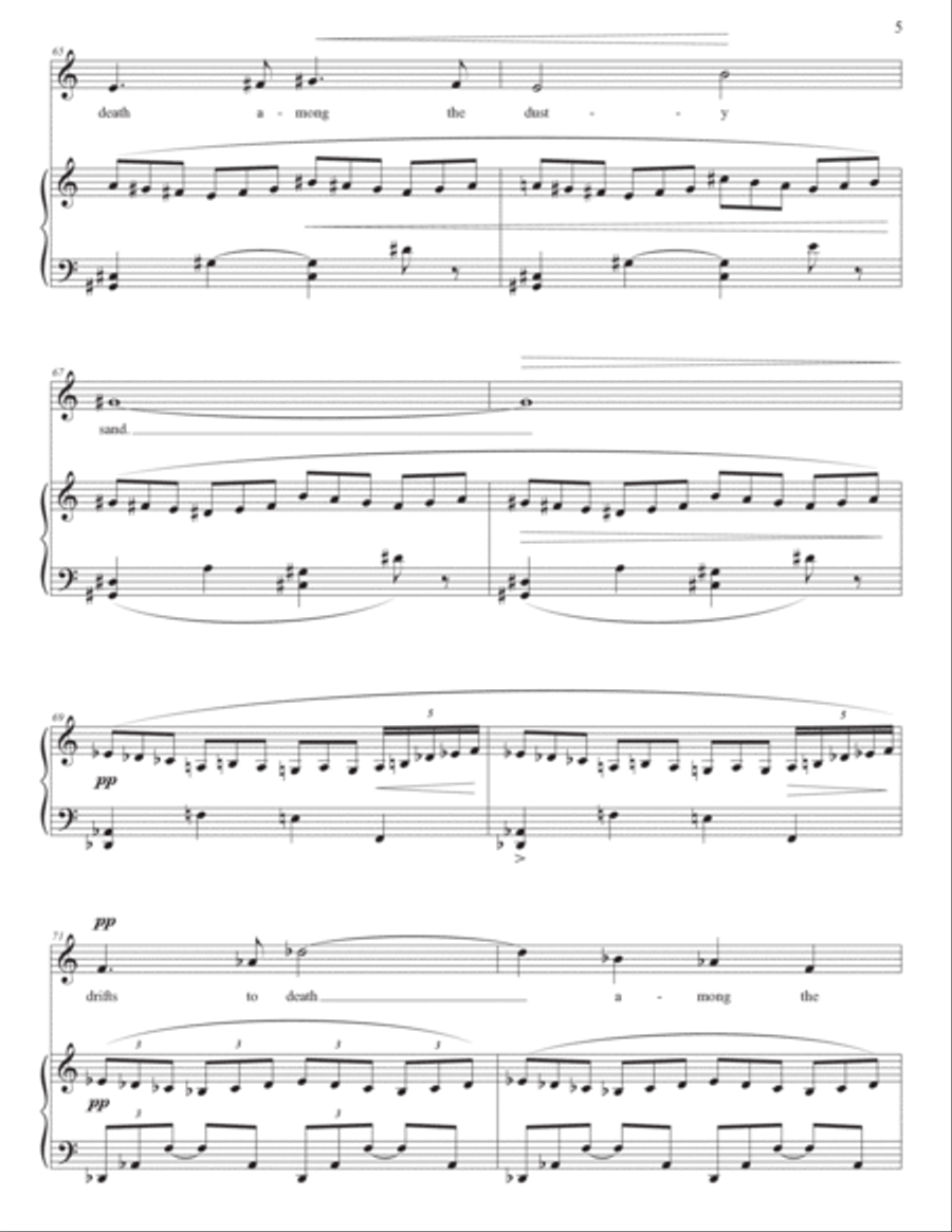 SMYTH: Before the squall (transposed to A minor) Voice scores gallery preview page 6