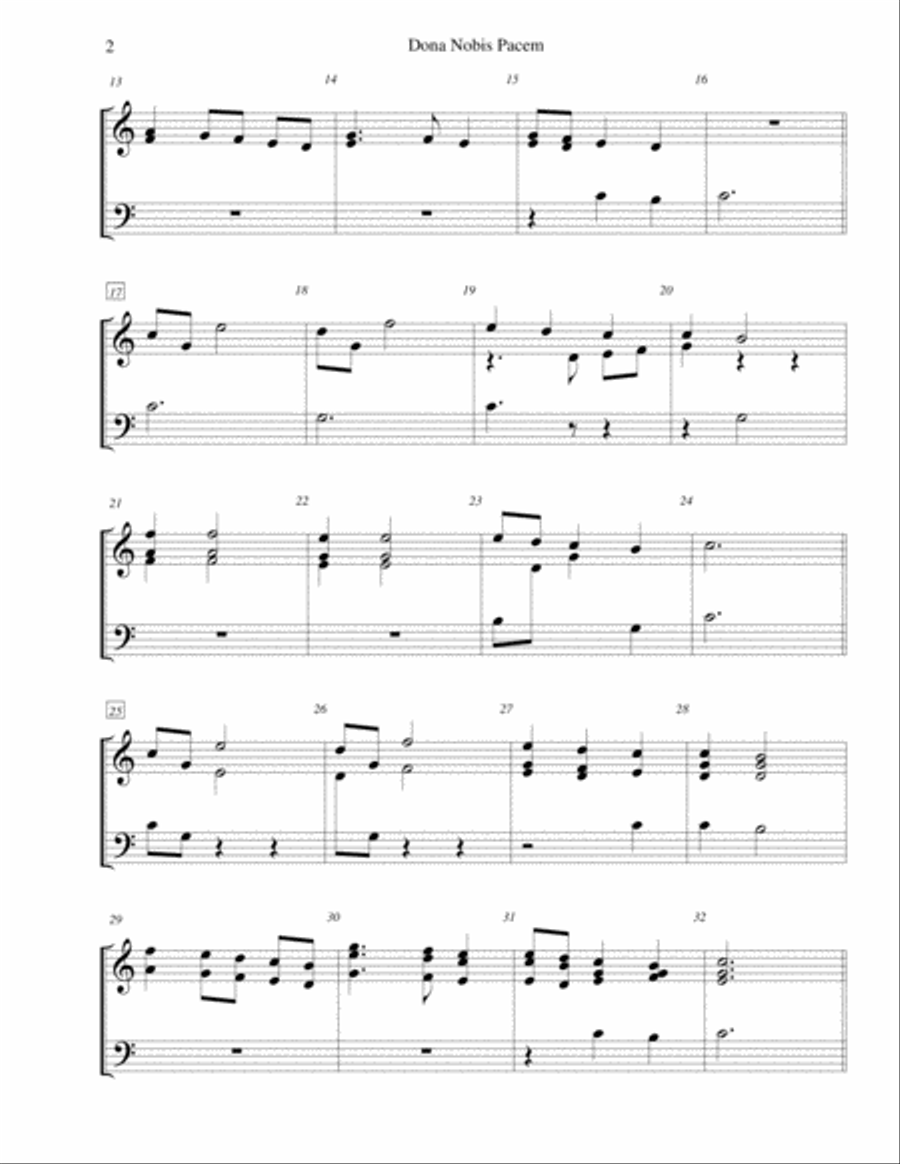 Dona Nobis Pacem (Give Us Peace) - 2-octave handbell choir 2-Octaves scores gallery preview page 2