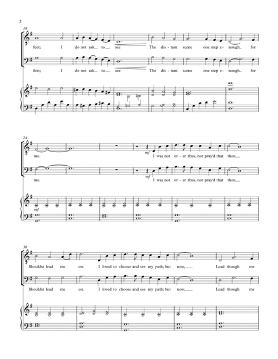 Lead, Kindly Light - For Tenor, Baritone, and Piano Piano scores gallery preview page 3