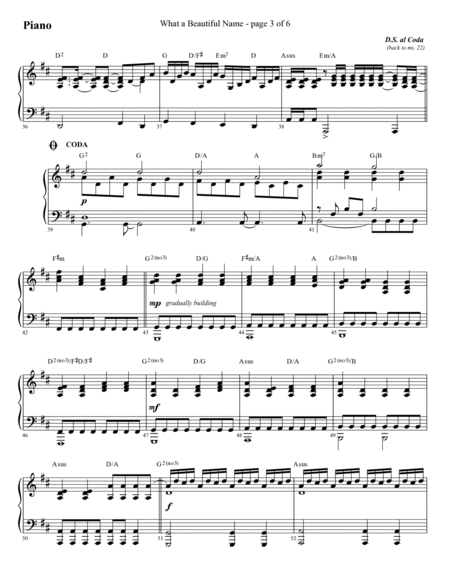What a Beautiful Name (arr. Joseph M. Martin) - Piano