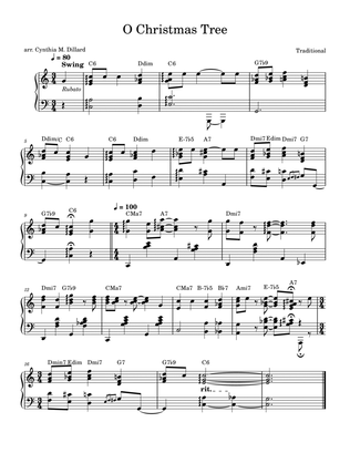 O Christmas Tree - Jazz & Stride piano, intermediate level