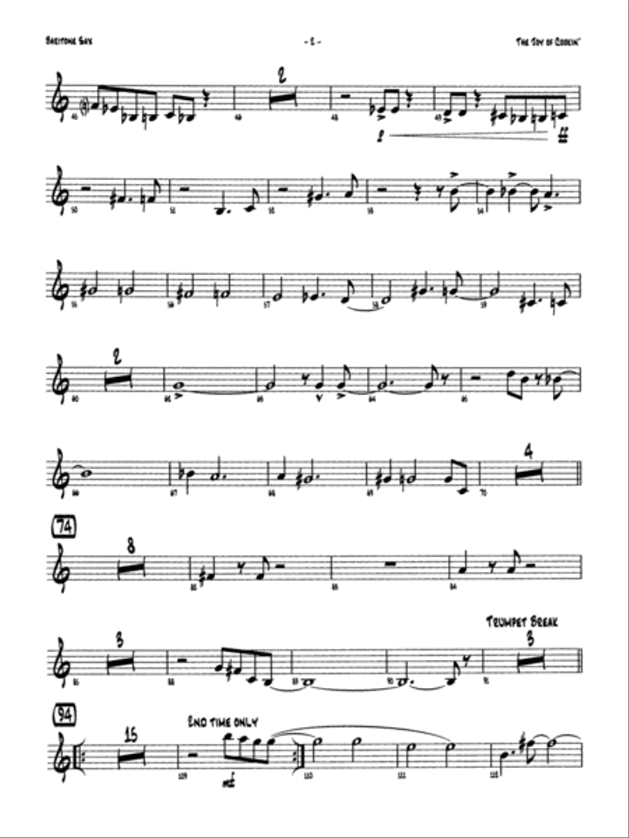 The Joy of Cookin': E-flat Baritone Saxophone Jazz Ensemble scores gallery preview page 3