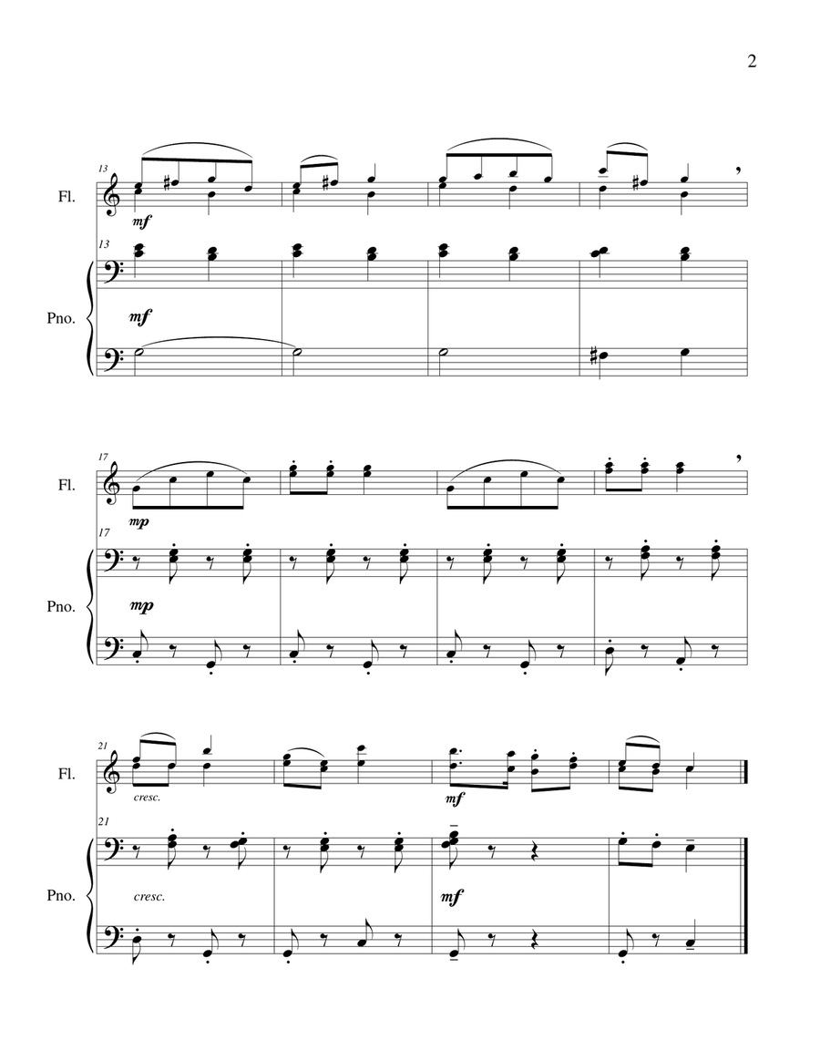 Brother, Come and Dance with Me - Flute Duet and Piano Flute Duet scores gallery preview page 4