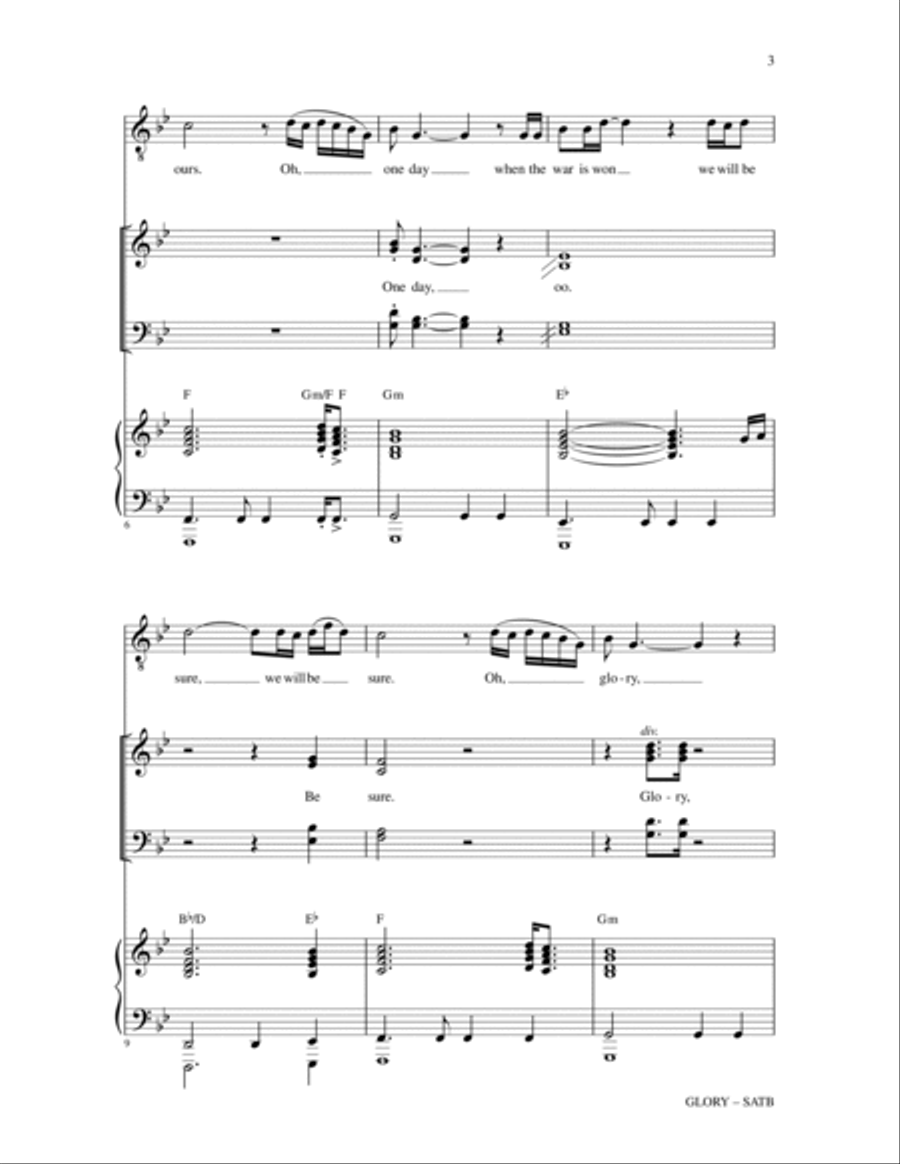 Glory Glory 4-Part scores gallery preview page 2