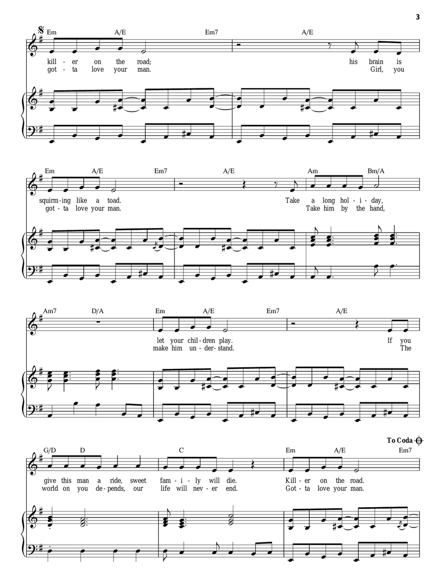 Riders On The Storm Piano, Vocal scores gallery preview page 3