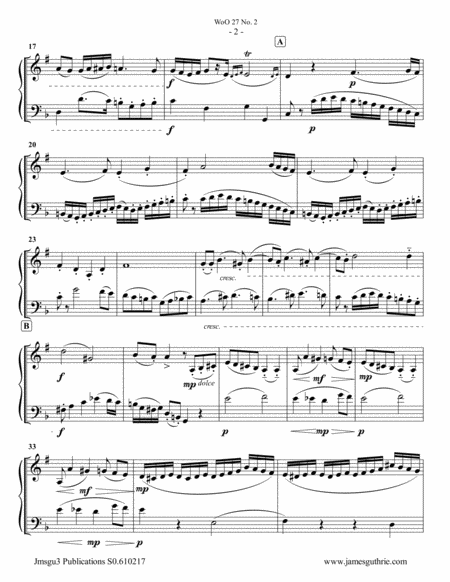 Beethoven: Duet WoO 27 No. 2 for Baritone Horn & Bass Trombone image number null