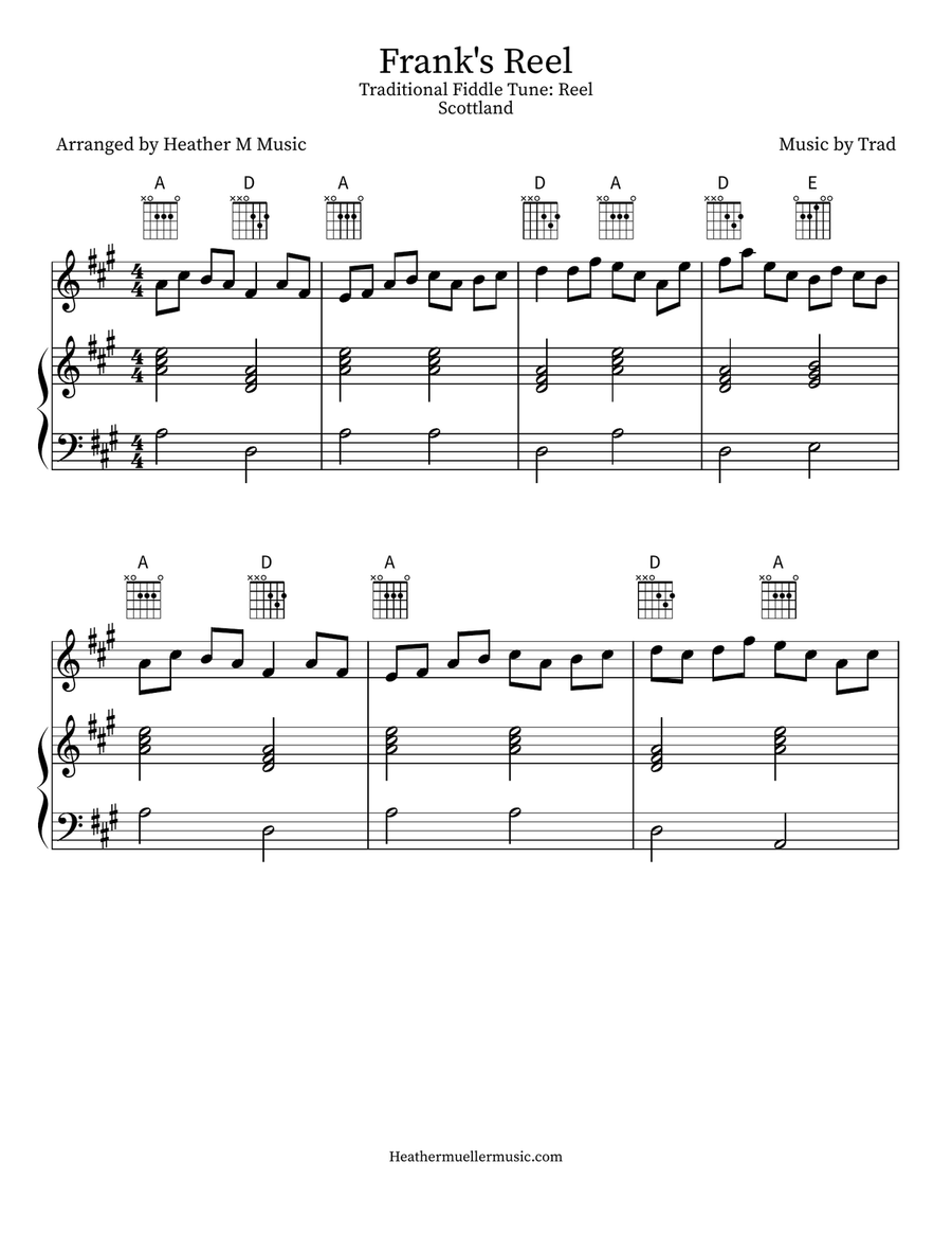 Frank's Reel Violin Solo scores gallery preview page 1