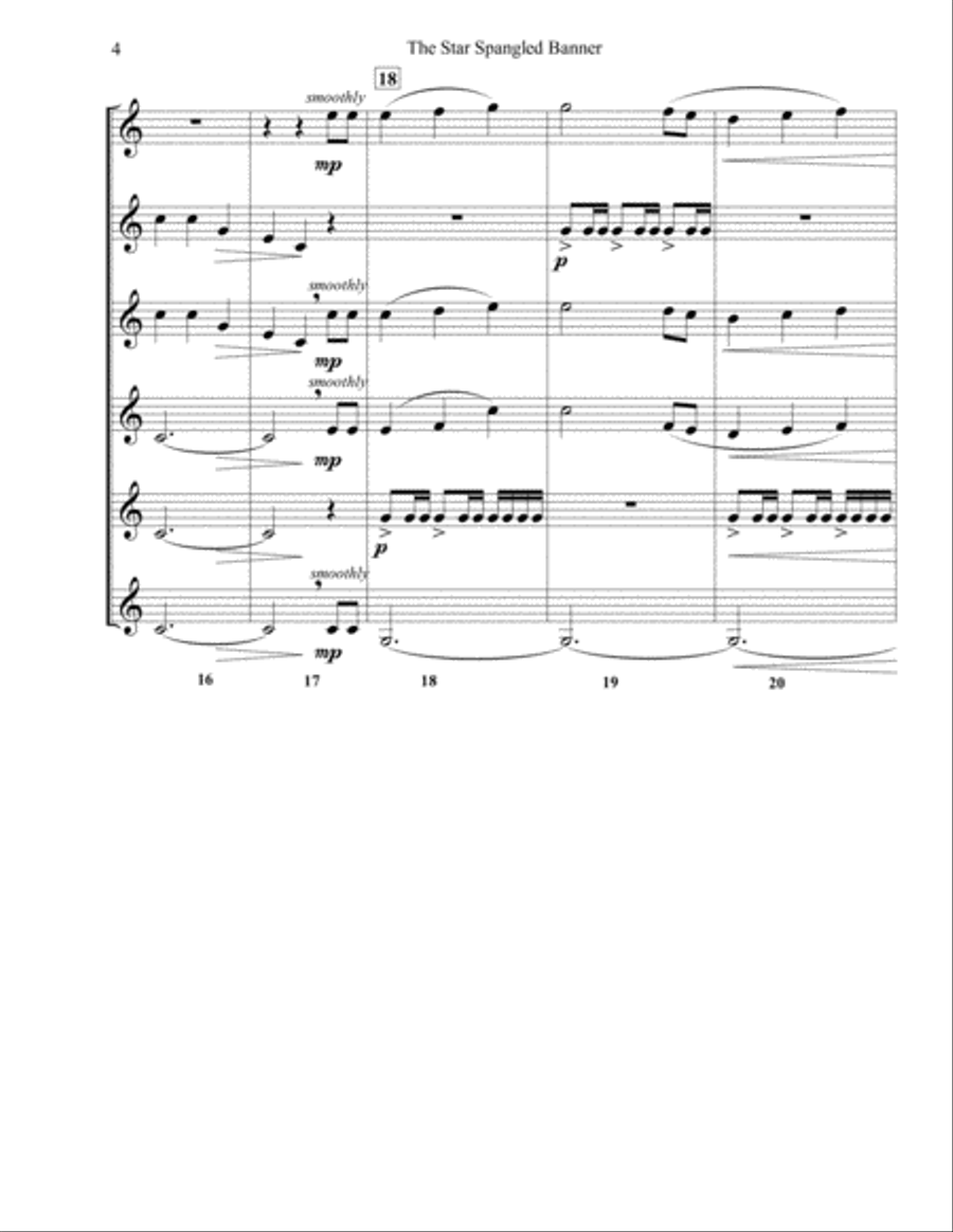 Star Spangled Banner - Trumpet Ensemble Trumpet Solo scores gallery preview page 4