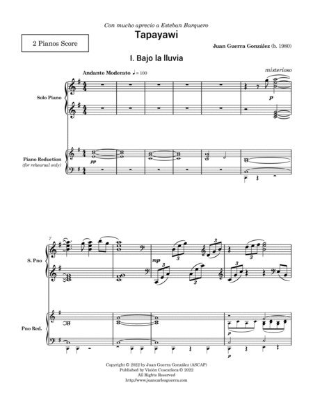 Tapayawi (2 pianos study score)