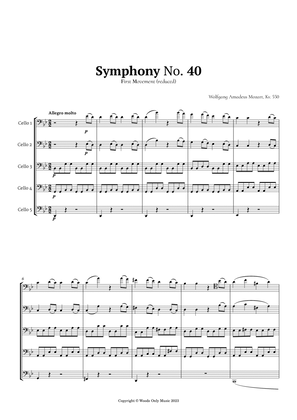 Book cover for Symphony No. 40 by Mozart for Cello Quintet