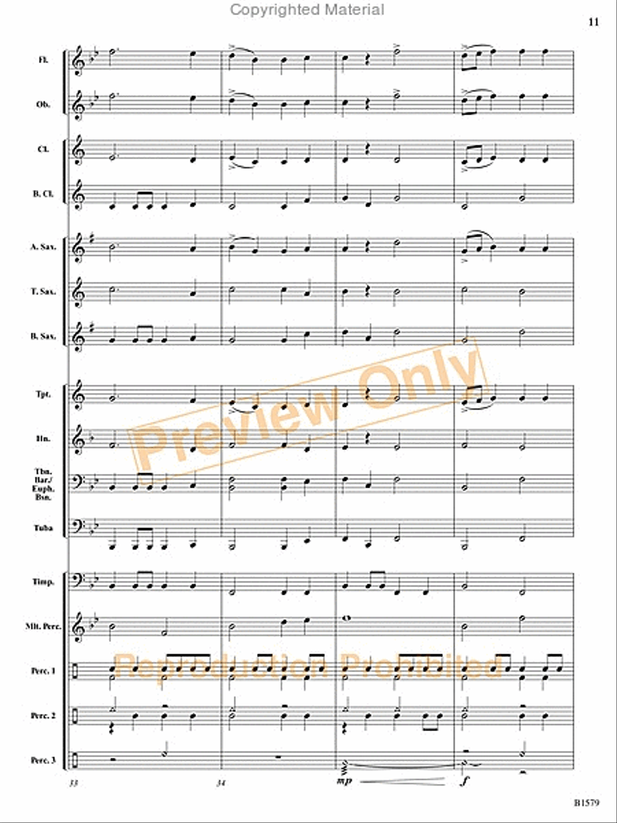 Knightly Procession Concert Band scores gallery preview page 12