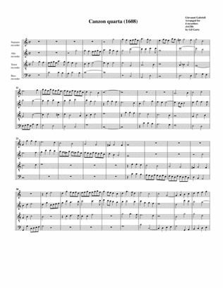 Canzon no.4 a4 (1608) (arrangement for 4 recorders)