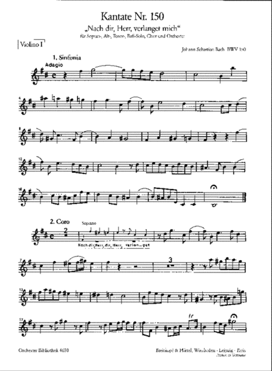 Cantata BWV 150 “Lord, my soul doth thirst for Thee” 4-Part scores gallery preview page 2